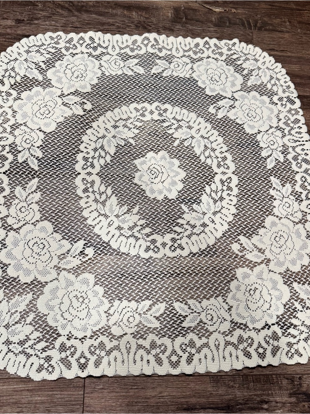 Floral Lace Decor Large Doily/ Small Tablecloth in White